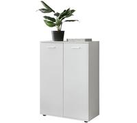 KADIMA DESIGN Commode à 2 portes 71 x 104 x 35 cm - En bois blanc clair et moderne - Petit buffet mat - Meuble de couloir