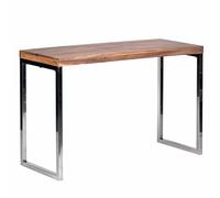KADIMA DESIGN Guna Table console en bois massif d'acacia avec pieds en métal 120 x 45 cm Buffet style maison de campagne