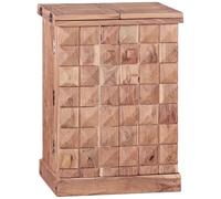 KADIMA DESIGN Hausbar bar en bois d'acacia massif 65 x 91 x 50 cm - Petit bar moderne - Armoire de bar avec portes - Armoire à spiritueux avec rangement pour bouteilles et verres