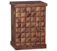 KADIMA DESIGN Hausbar Sheesham en bois massif 65 x 91 x 50 cm - Petit bar moderne - Armoire de bar avec portes - Armoire à spiritueux avec rangement pour bouteilles et verres