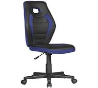 KADIMA DESIGN Luan Chaise de bureau ergonomique pour enfants à partir de 6 ans avec dossier Hauteur réglable Noir/bleu