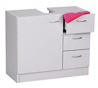 KADIMA DESIGN Meuble de salle de bain - 54 x 63 x 30 cm - 1 porte - 3 tiroirs - Blanc