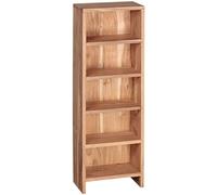 KADIMA DESIGN Mumbai Étagère à CD en bois massif d'acacia 90 cm de haut avec 5 compartiments Style maison de campagne naturelle