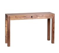 KADIMA DESIGN Mumbai Table console en bois massif d'acacia avec 1 tiroir Bureau 120 x 40 cm Buffet style maison de campagne