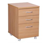 KADIMA DESIGN Ottawa Meuble sous roulettes 40 x 60 x 45 cm avec roulettes en hêtre - Chariot à roulettes avec tiroirs - Armoire de bureau - Chariot de maquillage - Conteneur sous