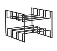 KADIMA DESIGN Porte-bouteilles de vin pour 6 bouteilles, 29 x 21 x 25 cm, en métal, noir, moderne, porte-vin, table de cuisine
