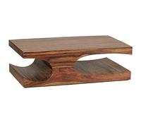KADIMA DESIGN Sheesham Teko Table basse en bois massif avec étagères