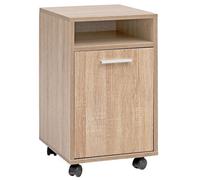 KADIMA DESIGN Sonoma - Meuble de bureau à roulettes - 33 x 60 x 38 cm - Avec porte et étagère - Petit tiroir