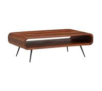 KADIMA DESIGN Table basse carrée 90 x 55 x 30 cm Sheesham en bois massif/métal | Table de salon avec espace de rangement | Table basse massive | Petite table d'appoint pour salon moderne