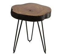 KADIMA DESIGN Table d'appoint BAGLI en bois massif Sheesham - 35 x 35 cm - Table de salon - Table d'appoint en bois véritable - Bord d'arbre