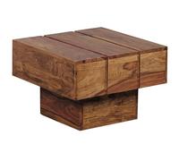 KADIMA DESIGN Table d'appoint en bois massif Sheesham - 44 x 44 x 30 cm - Table basse carrée - Maison de campagne