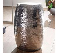 KADIMA Design Table d'appoint Plateau métallique Roma Dekotisch Table sur l'argent de la Table