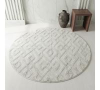 KADIMA DESIGN Tapis 3D Effet Haut-Bas Motif géométrique Doux Moelleux Lavable résistant crème 160x160 cm Salon Chambre Chauffage au Sol Ourlet Oeko-TEX | GENF