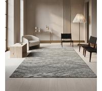 KADIMA DESIGN Tapis 3D Effet Haut-Bas Motif géométrique Doux Moelleux Lavable résistant Gris 160x230 cm Salon Chambre Chauffage au Sol Ourlet Oeko-TEX | GENF