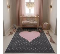 KADIMA DESIGN Tapis à Poils Courts Motif Rayé Dense Robuste Lavable Rose 80x150 cm Salle à Manger Salon Compatible Chauffage au Sol | NOLA
