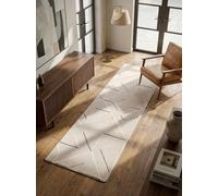 KADIMA DESIGN Tapis bohème Microfibre Doux Motif Ethnique Vintage Poils Courts Lavable intérieur crème 80x250 cm Salon Chambre Chauffage au Sol Oeko-TEX | LAVAREDO