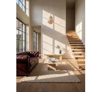 KADIMA DESIGN Tapis de Salon bouclé 10 mm Polyester Crème 200x290 cm