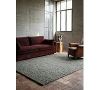 KADIMA DESIGN Tapis de Salon bouclé 10 mm Polyester Gris Vert 200x290 cm