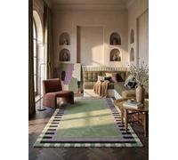 KADIMA DESIGN Tapis de Salon Motif Géométrique Ambiance Chaleureuse Vert-Lilas 160 x 230 cm Séjour Bureau | WENSUM