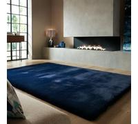 KADIMA DESIGN Tapis de Salon Uni Cocon Douillet Bleu 200 x 290 cm Chambre Séjour | Dene