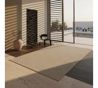 KADIMA DESIGN Tapis d'extérieur scandinave Design Nordique résistant intempéries Gazon terrasse Balcon Beige 80x150 cm Chauffage au Sol Lavable Oeko-TEX | Cortina