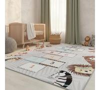 KADIMA DESIGN Tapis Enfant Route Jeu Motif Rue Circulation sûr Doux Lavable Robuste Gris 140x200 cm Chambre Enfant Chauffage au Sol antidérapant Oeko-TEX | TRAUN