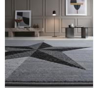 KADIMA DESIGN Tapis géométrique Motif Abstrait Moderne Confortable Robuste Lavable Gris 120x170 cm Salon séjour Chauffage au Sol Ourlet Oeko-TEX | BARKPLUS