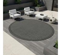 KADIMA DESIGN Tapis intérieur-extérieur uni résistant aux intempéries Lavable Durable Noir 160x160 cm Balcon terrasse Cuisine Compatible Chauffage au Sol Facile d'entretien Oeko-TEX | Oriana