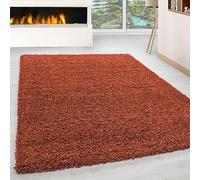 KADIMA DESIGN Tapis Shaggy Motif géométrique Doux Moelleux Lavable Durable Terracotta 120x170 cm Salon Chambre Compatible Chauffage au Sol testé sans substances nocives Oeko-TEX | RHEIN