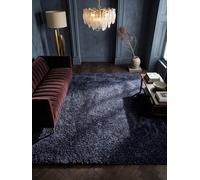 KADIMA DESIGN Tapis Shaggy Bleu Marine 100 x 200 cm 30 mm Polypropylène Jute Moelleux Lavable Salon Chambre antidérapant Oeko-TEX | RHEIN