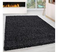 KADIMA DESIGN Tapis Shaggy Motif géométrique Doux Moelleux Lavable Durable Anthracite 80x150 cm Salon Chambre Compatible Chauffage au Sol testé sans substances nocives Oeko-TEX | RHEIN
