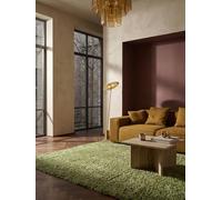 KADIMA DESIGN Tapis Shaggy Poils Longs 30 mm Doux Moelleux Lavable Vert 100 x 200 cm Salon Chambre Couloir Oeko-TEX | RHEIN