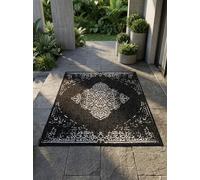 KADIMA DESIGN Tapis Tissé Plat Style Vintage Fin Résistant Lavable Noir 120x170 cm Salon Entrée | COMO