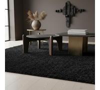 KADIMA DESIGN Tapis Urbain Motif côtier sophistiqué élégant Moderne Lavable Noir 120x120 cm Grand Format Salon séjour Chauffage au Sol Oeko-TEX | Spree