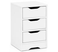 KADIMA DESIGN WL5.704 - Table de chevet moderne - 31 x 49 x 31 cm - Blanc mat - Avec 3 tiroirs - Commode de chevet avec espace de rangement - Table de chevet moderne - Petite commode