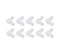 Kadimendium 10 Pièces Coude Tuyau Barbe Plastique L Forme Raccord 90 Degrés égal Barbelé Joint Adaptateur Tuyau Connecteur Adaptateur pour Aquarium(10mm)