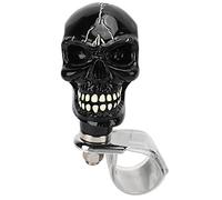Kadimendium Bouton de Commande de Volant, Résine Métallique de Booster de Bouton de Volant de Tête de Mort pour Voiture(Le Noir)
