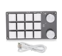 Kadimendium Clavier Mécanique Macro 12 Touches Programmables avec Bouton | Corps en Acrylique 132x77x38mm, 65g, Tige Verte Remplaçable à Chaud, Plug & Play de Type C, pour Système de Laboratoire de