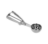 Kadimendium Cuillère à Glace en Acier Inoxydable Durable pour Fournitures de Maison, Ressort à Poignée Uniforme pour Mesurer les Biscuits et la Pâte, Cuillère Glace Argentée (L)