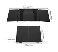 Kadimendium Grand Miroir de Maquillage Pliable à Vision Large, 3 Anges Pliants, Pare-soleil de Voiture avec Crochet et Boucle, Option de Montage Stable, Matériau en Verre ABS