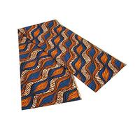 Kadimendium Motif géométrique Polyester Farbic, Double Face 6 Yards Africain Polyester Wax Prints Tissu Divers Motifs Beau Durable pour la Fête(FP6233)