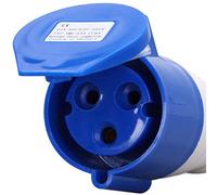 Kadimendium Prise de Courant Industrielle 3 Broches IP44 Connecteur étanche 32A CEE 220-250V Bleu Prise de Courant Industrielle(HR-223 (femelle))
