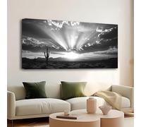 KADING Décoration murale pour salon : Peinture murale du désert de Joshua Tree, paysage au coucher du soleil, parc national du désert californien (75 x 150 cm / 30 x 59 pouces)