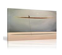 KADING Golden Boat Aviron Toile Impressions Paysage Marin Toile Peinture Simple Nordique Affiche Moderne Mur Art Décoration Photo 85x120cm(34x47in) Avec Cadre