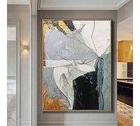 KADING Grande peinture abstraite originale minimaliste, affiche abstraite, peinture sur toile, tableau d'art mural pour décoration de salon, 100 x 130 cm, cadre intérieur