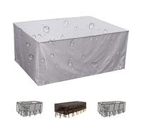 KADING Housse de Protection pour Table 145x85x80cm Argent Rectangulaire Housse Salon de Jardin Imperméable Anti-UV 420D Oxford Tissu Housse de Table Chaise Meubles de Jardin Extérieure