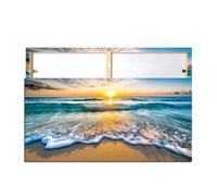 KADING Tableau encadré sur toile représentant un paysage de vagues, idéal pour la décoration du salon, de la chambre ou du bureau Style minimaliste et classique (30 x 60 cm / 12 x 24 pouces)