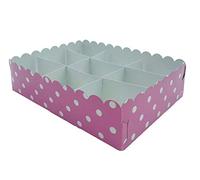 Kadisa Plateau modulaire 9 compartiments en carton 1U pour table, bonbons, célébrations, anniversaires, mariages, communions, fêtes, Candy Bar (rose pastel)