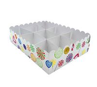 Kadisa Plateau modulaire 9 compartiments en carton 1U pour tables douces, célébrations, célébrations, mariages, communions, fêtes, Candy Bar (bonbons colorés)