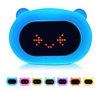 Kadoing® Réveil Enfant Ours (Blanc) - avec Expressions Faciales et Fonction Tapotement - Lumière de Réveil - Entraîneur de Sommeil - Veilleuse - Jouet Numérique
